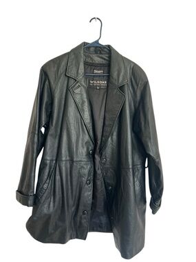 Wilson Black Leather Button-Front Women's Jacket